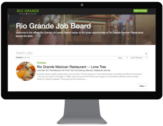 custom career page restaurant hospitality and retail